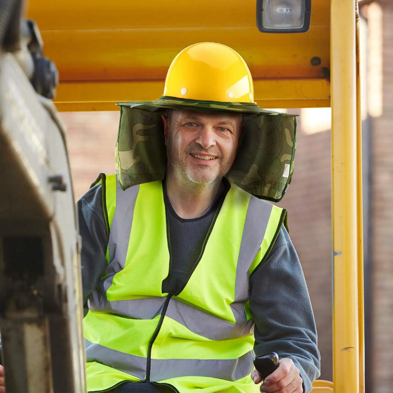 2 komada kamuflažne kacige Zaštitnik od sunca Tvrdi šešir Štitnik za vrat s punim obodom Reflektirajuća traka Ljepljiva kuka za zaštitnu kacigu