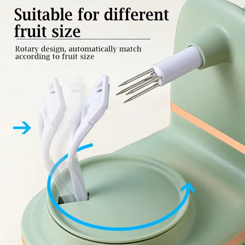 Нова ръчна ръчна белачка за плодове Многофункционална кухненска белачка за ябълки и круша Инструмент за рязане на резени с разделител за плодове и резервни остриета