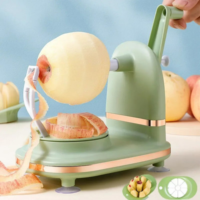 Νέο χειροκίνητο μηχάνημα αποφλοιωτή φρούτων Πολυλειτουργικό εργαλείο κοπής αποφλοιωτή κουζίνας Apple Pear με διαχωριστικό φρούτων και ανταλλακτικές λεπίδες