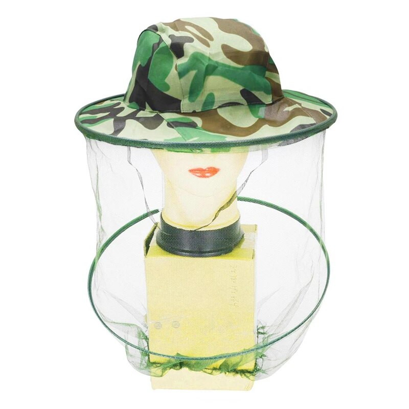 2X Bitininkas nuo vabzdžių vabzdžių musių kaukės kepuraitė su tinklelio veido apsauga