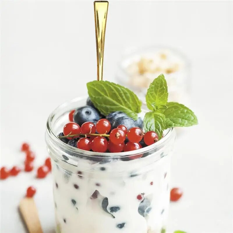 24db műanyag eldobható arany minikanál készlet műanyag utánzat evőeszköz grillparti piknikhez desszert torta kanál étkészlet