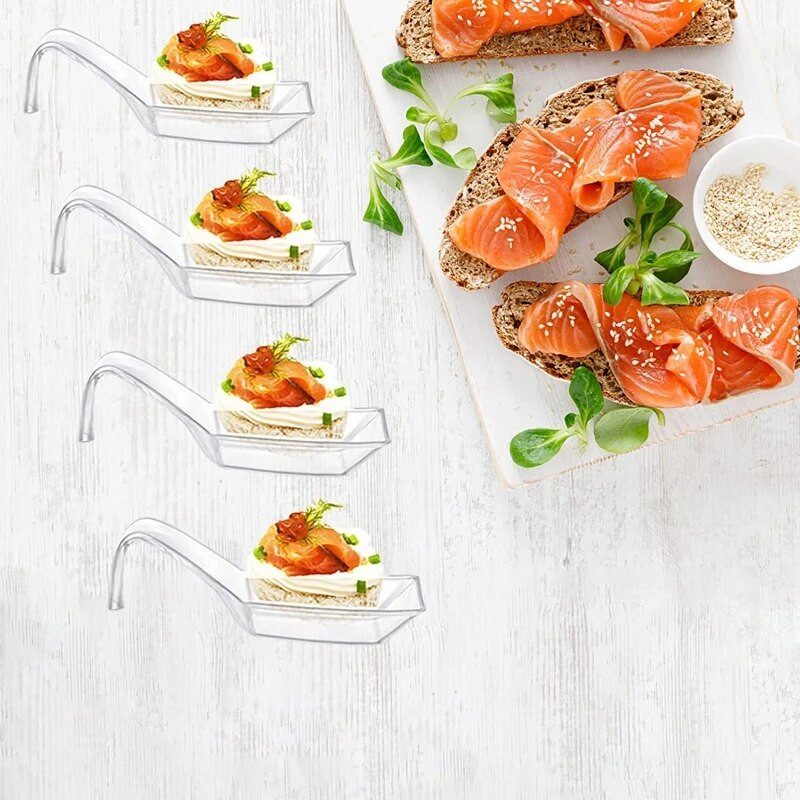 20 vnt. Plastikiniai užkandžių šaukštai Vienkartiniai ragavimo šaukštai želė ledams