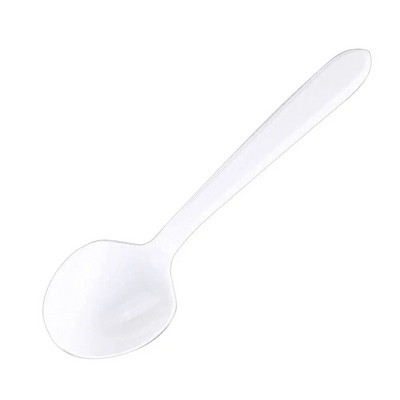 100 buc lingură din plastic de unică folosință tacâmuri linguri pentru supă de desert portabil cu cap rotund pentru petrecere veselă de degustare linguri de jeleu de înghețată