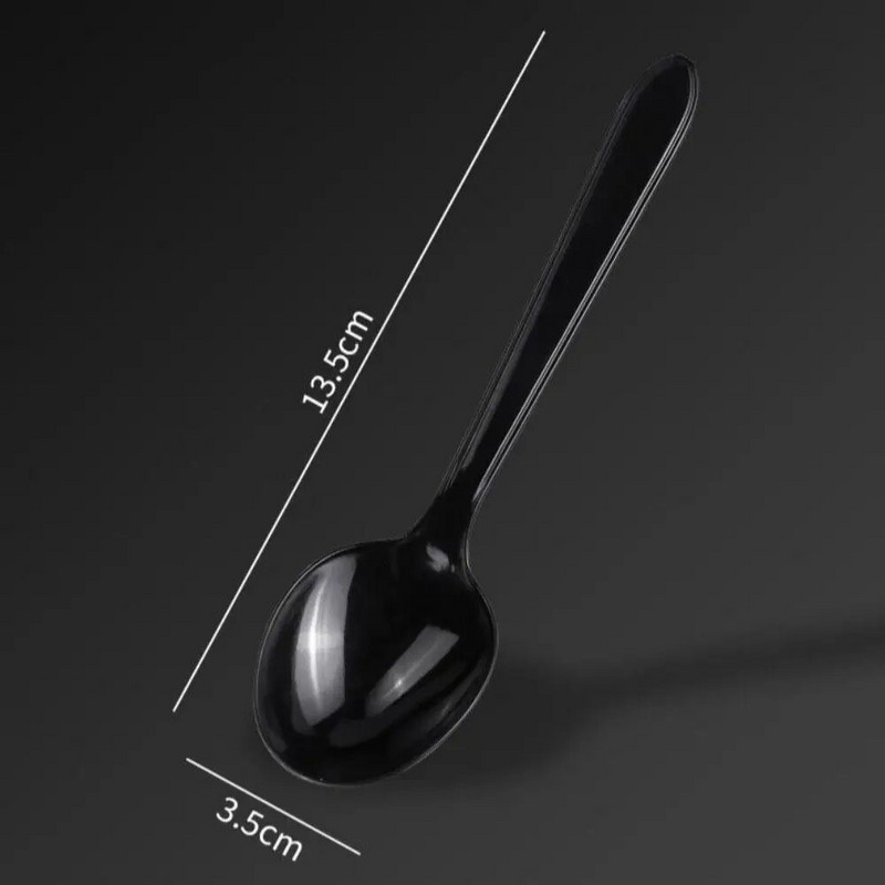 100 buc lingură din plastic de unică folosință tacâmuri linguri pentru supă de desert portabil cu cap rotund pentru petrecere veselă de degustare linguri de jeleu de înghețată