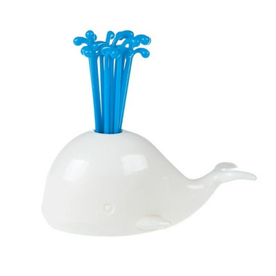 67JE 16 vnt Virtuvės vaisių ir daržovių šakutė su banginių laikikliu namų vakarėliui