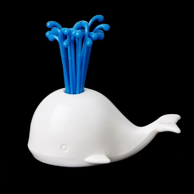 67JE 16 vnt Virtuvės vaisių ir daržovių šakutė su banginių laikikliu namų vakarėliui