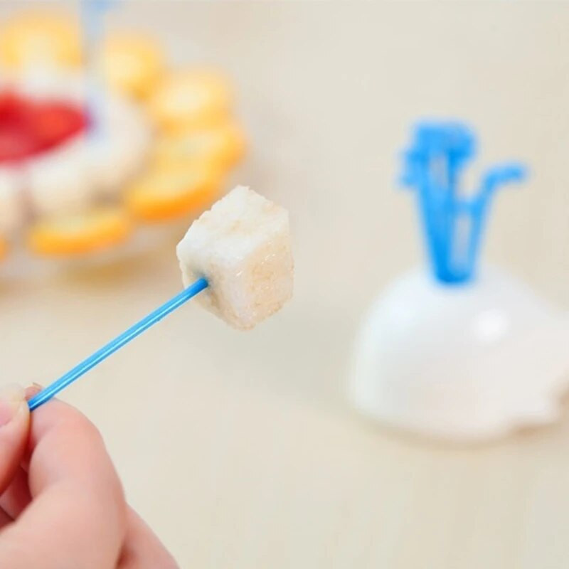 67JE 16 vnt Virtuvės vaisių ir daržovių šakutė su banginių laikikliu namų vakarėliui