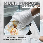 Mosópor Tisztító kesztyű Hal pikkely tisztító Porszívó kesztyű Újrafelhasználható háztartási konyhai szálas kesztyű Tisztítóeszközök