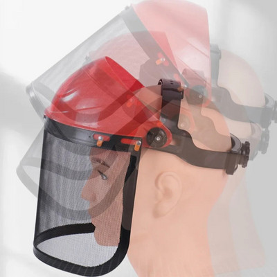 Ρυθμιζόμενο κράνος αλυσοπρίονου Νέα Προστατευτική μάσκα με μεγάλο πλέγμα αναπνεύσιμο πλέγμα προσώπου για εξωτερικούς χώρους