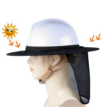 Σκληρό καπέλο αντιηλιακό, πλήρες διχτυωτό λαιμό αντιηλιακό προστατευτικό υψηλής ορατότητας, σκληρό καπέλο δεν περιλαμβάνεται, μπλε, μαύρο, πορτοκαλί καска