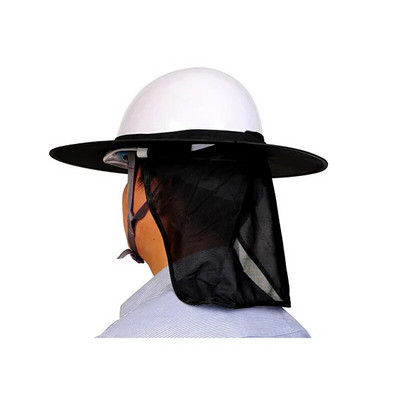 Σκληρό καπέλο αντιηλιακό, πλήρες διχτυωτό λαιμό αντιηλιακό προστατευτικό υψηλής ορατότητας, σκληρό καπέλο δεν περιλαμβάνεται, μπλε, μαύρο, πορτοκαλί καска