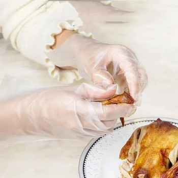 100 τμχ Γάντια μιας χρήσης Πλαστικά γάντια μιας χρήσης Εστιατόριο Μπάρμπεκιου Διαφανή φιλικά προς το περιβάλλον PE Γάντια Αξεσουάρ κουζίνας κήπου