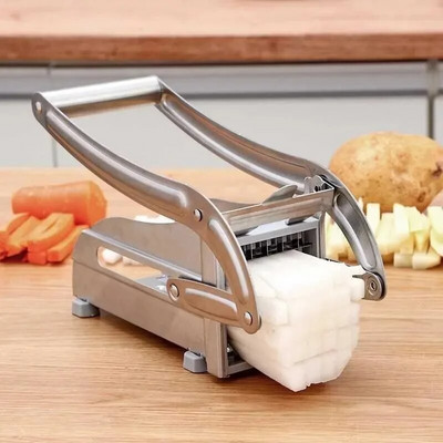 Tăiător de cartofi prăjiți Mașină de tăiat cartofi din oțel inoxidabil Tăiător manual de legume Mașină de tăiat cartofi Chips-uri Ustensile de bucătărie