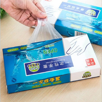 100 buc/cutie Mănuși de unică folosință pentru curățare pentru gătit Mănuși sanitare de uz casnic din plastic transparent