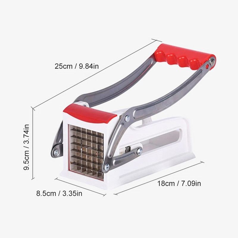 Friss sütővágó 2 pengével, rozsdamentes acél kézi burgonyaszeletelő aprító Burgonya aprító burgonyához Uborka sárgarépa