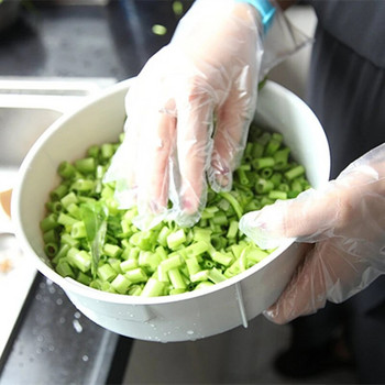 100 τμχ Διαφανή γάντια τροφίμων μίας χρήσης Φιλικά προς το περιβάλλον Πλαστικά γάντια μιας χρήσης Εστιατόριο Ξενοδοχείο Χειρισμός ωμού κοτόπουλου Κουζίνα