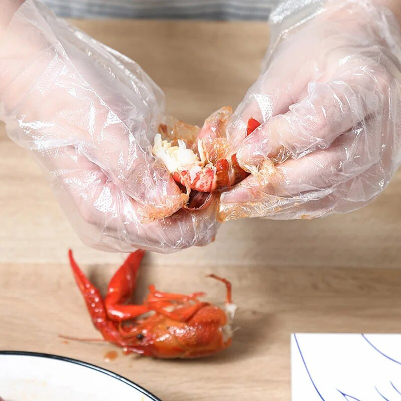 100/200Pcs Plastične velike polietilenske prozirne rukavice za jednokratnu upotrebu Trgovina hranom Kuhanje Čišćenje Kuhinja Restoran Dodaci za roštilj