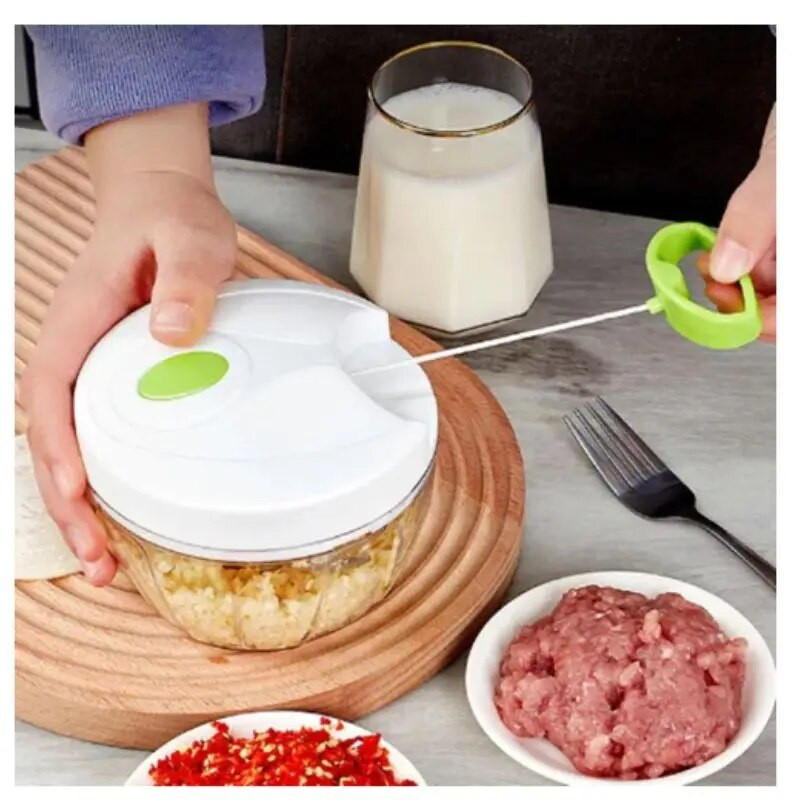 Kézi fokhagymadaráló húzózsinórral Háztartási vágó turmixgép Multifunkciós konyhai ételaprító Gyümölcsdaráló turmixgép