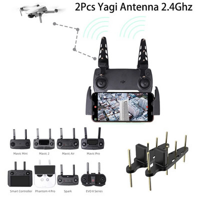 2Pcs Yagi Antenna 2.4Ghz 5.8G Дистанционно управление Антена Усилвател на сигнала за DJI Mavic Mini/SE PRO/Mavic 2/Phantom 4 Pro/EVO II