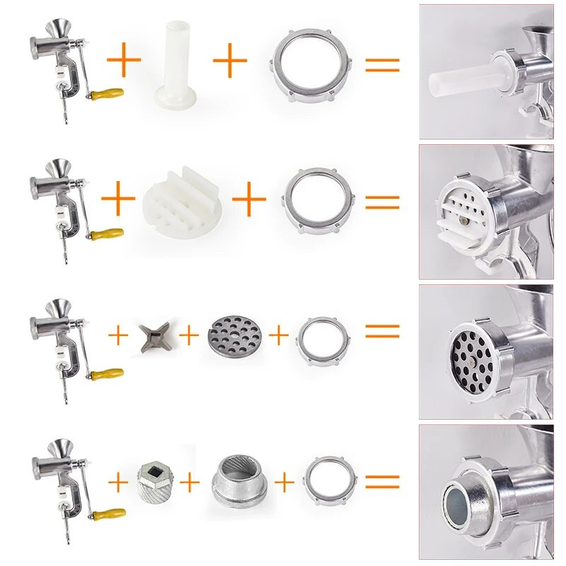 Alumīnija sakausējums ar roku darbināma manuāla gaļas maļamā mašīna desa liellopu gaļas gaļas maļamā mašīna Galds restorāna drupinātājs virtuves kombains virtuves mājas rīks