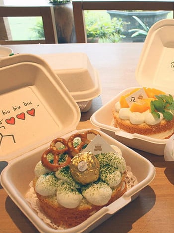 Bento Box Κουτί μεσημεριανού γεύματος μίας χρήσης Μπέργκερ Κουτί σνακ σούσι Ψημένο κουτί κέικ Φούρνος μικροκυμάτων Σπίτι Φορητό κουτί γεύματος 10 πακέτο