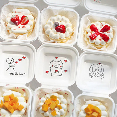 Bento Box Κουτί μεσημεριανού γεύματος μίας χρήσης Μπέργκερ Κουτί σνακ σούσι Ψημένο κουτί κέικ Φούρνος μικροκυμάτων Σπίτι Φορητό κουτί γεύματος 10 πακέτο
