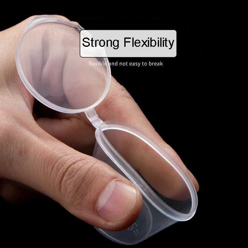 50 vnt. 25/40/50 ml plastikinio padažo išsinešimui puodelis Mažas vienkartinis maisto indelis su atlenkiamais dangteliais Prieskoniai Pigmentinių dažų dėžutės organizatorius