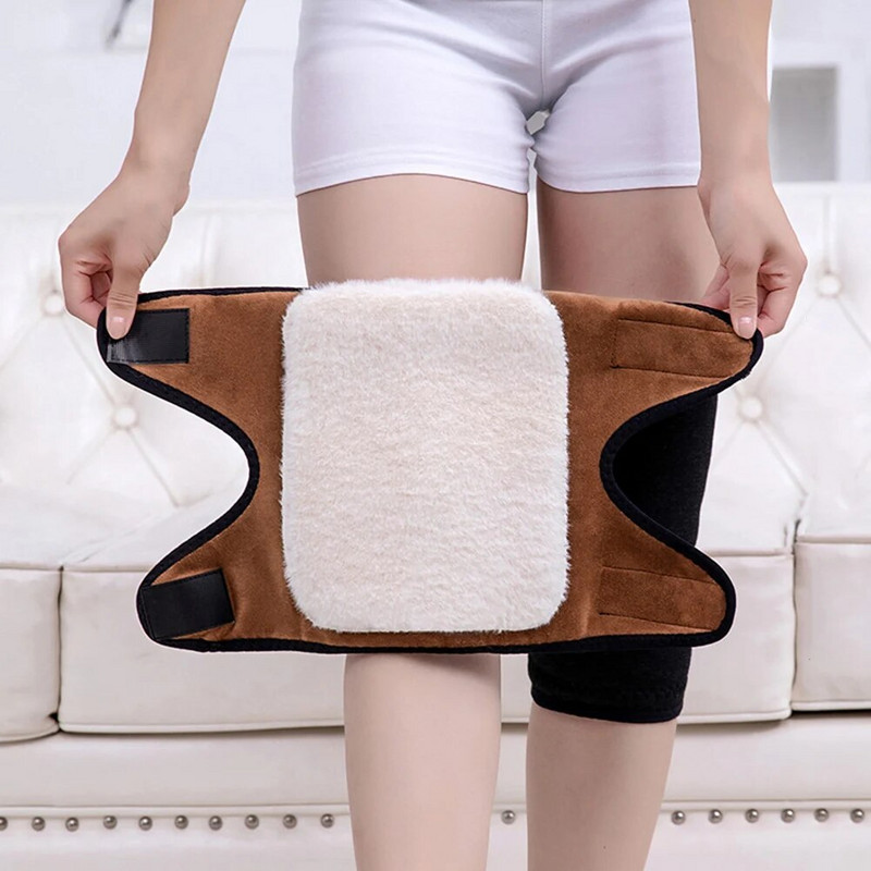 Gyapjú melegítő térdmerevítő időseknek kényelmes, lélegző térdkötés otthoni hálószobába