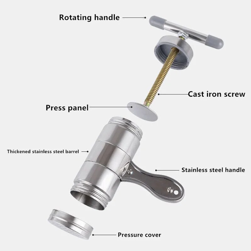 Nerūdijančio plieno makaronų mašina buitinė makaronų spaudimo mašina virtuvės daugiafunkcė kukurūzų spaudimo mašina rankiniu būdu
