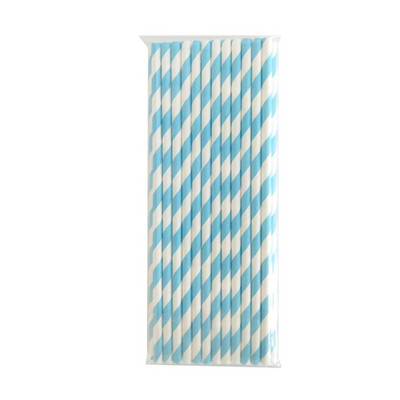 Dungi biodegradabile Paie de hartie Roz Albastru Dungi galbene Paie de baut Decoratiuni pentru nunta pentru petrecerea de nastere Baby Shower copii