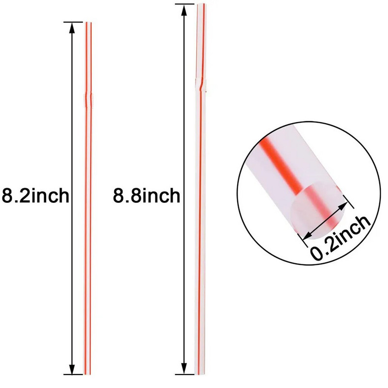 200 vnt plastikinių vienkartinių šiaudelių vakarėliams / barui / gėrimų parduotuvėms / namams šiaudeliais dryžuoti įvairių spalvų gėrimo reikmenys Baro įrankiai