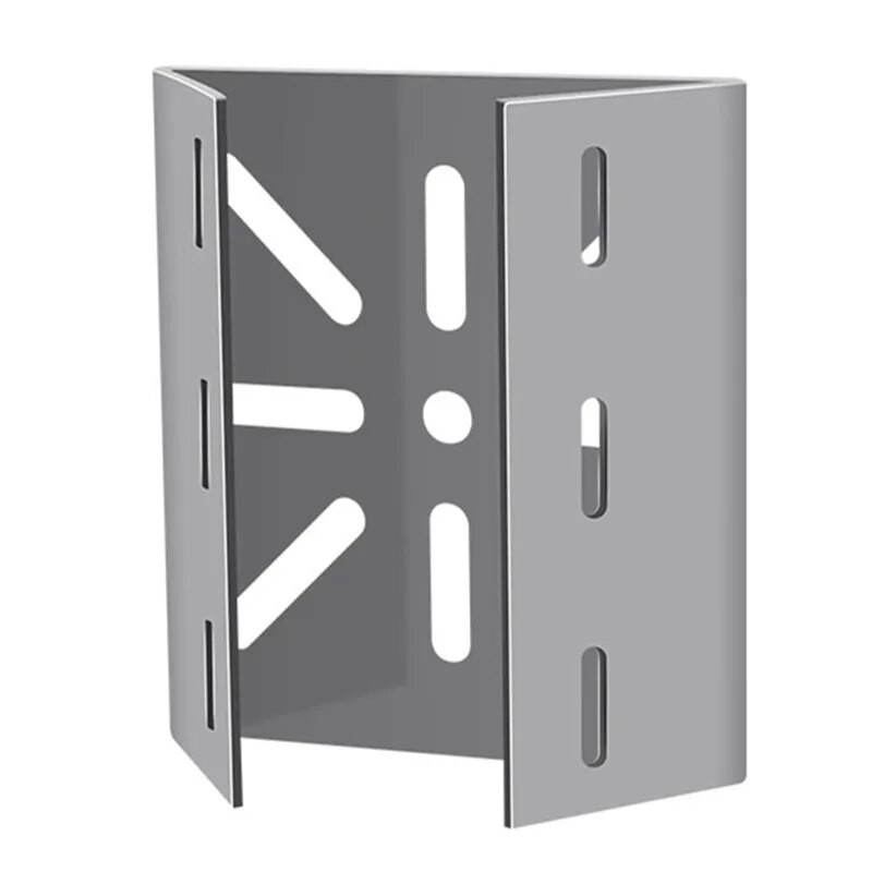 Nerūsējošā tērauda kolonnas stīpas videonovērošanas uzstādīšanas plāksnes kronšteins Kameras staba stiprinājuma panelis āra videonovērošanas piederumiem