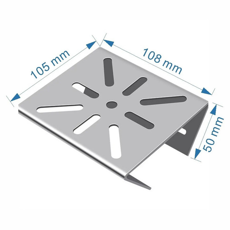Nerūsējošā tērauda kolonnas stīpas videonovērošanas uzstādīšanas plāksnes kronšteins Kameras staba stiprinājuma panelis āra videonovērošanas piederumiem