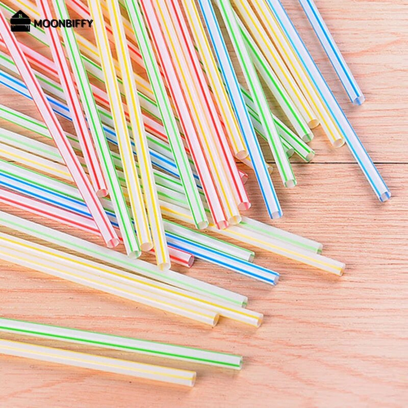 100 vnt Dideli geriamieji šiaudeliai, mišrios spalvos perlų burbulų pieno arbatos kokteiliams vakarėliui plastikinis 21 cm baro priedai vakarėliui Alik