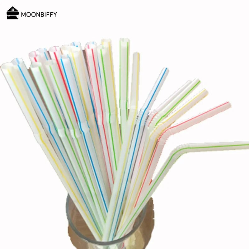 100 vnt Dideli geriamieji šiaudeliai, mišrios spalvos perlų burbulų pieno arbatos kokteiliams vakarėliui plastikinis 21 cm baro priedai vakarėliui Alik