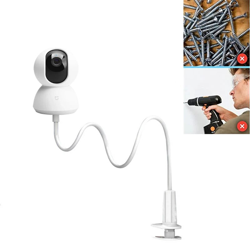 Paredzēts Mi Camera Head Pro PTZ 2k Edition Book Desktop Clip Dzelzs kronšteins Regulējams Balts Cradle Baby Xiaomi tīmekļa kamerai Gulta bez perforatora