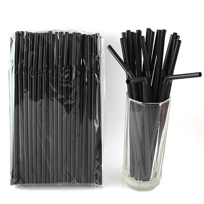 Черни пластмасови сламки за еднократна употреба Rietjes 21 см дълга гъвкава коктейлна сламка за кухненски аксесоари за напитки