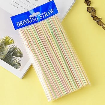 100/300 τμχ Πλαστικά καλαμάκια μιας χρήσης Rainbow ριγέ εύκαμπτα ελαστικά Drinking Straw Party Σουτιέν Cocktail Juice Drink Straws