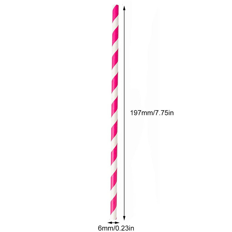25 buc Pai de unică folosință Paie de băut din hârtie biodegradabilă Rechizite ecologice pentru petrecerea de aniversare