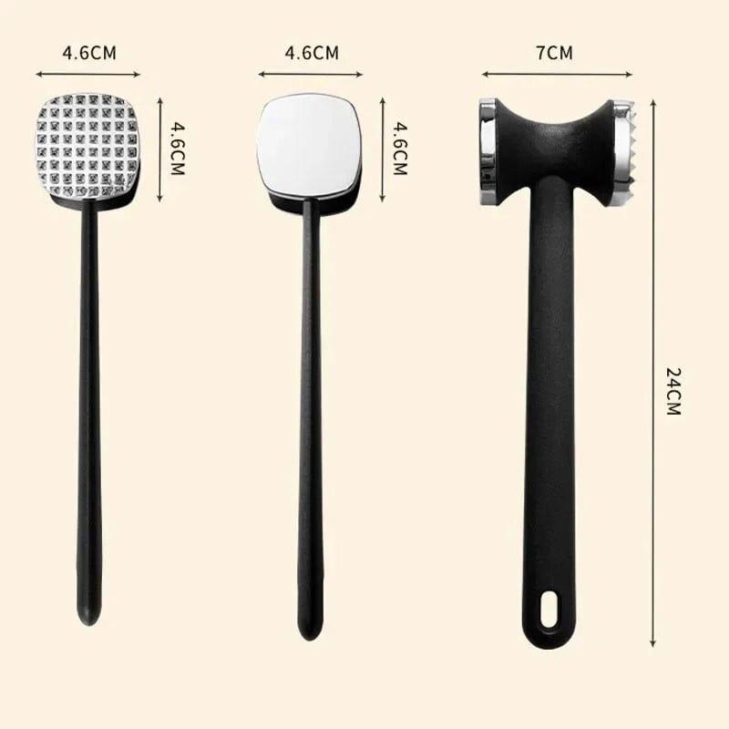 Kepsnio plaktukas dvipusis cinko lydinio mėsos minkštiklis plaktukas kiaulienos gabalėlis kepsnys, guminis nešiojamieji virtuvės įrankiai