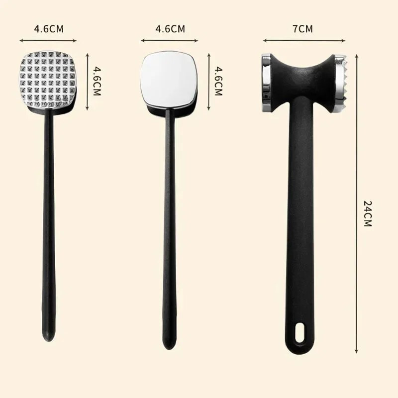 Steak Hammer Mallet Kahepoolne tsingisulamist lihapehmendaja Hammer Seakarbonaad Steak Meat Mallet Kummist kaasaskantavad köögitööriistad