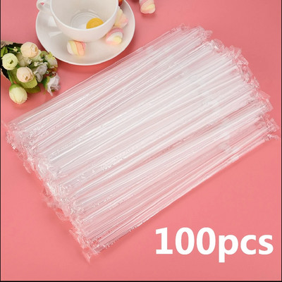 100 gab. Plastmasas vienreizlietojamie dzeramo salmiņi Veikali Mājas Salmiņi Piena Tēja Daudzkrāsaina ballītēm/bārs/dzērienu veikali/mājas salmiņi