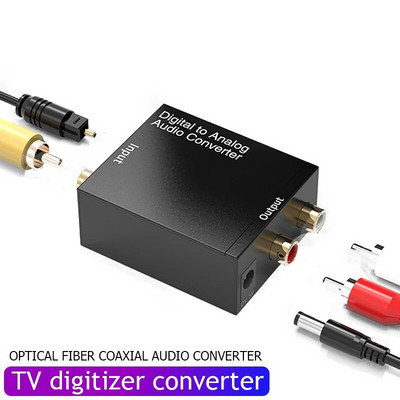 Цифрово-аналогов аудио конвертор 3,5 мм, подходящ за телевизионно аудио, цифров коаксиален оптичен Toslink DAC аналогов изходен конвертор