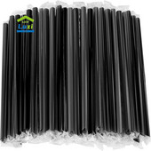 100 vienetų plastikinių šiaudelių vienkartiniai kokteilių šiaudeliai tinka perlų pieno arbatos gėrimams. Lankstus kokteilių šiaudelis virtuvei