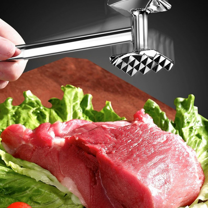 Ciocan de carne eficient pe două fețe Ciocan de carne din aliaj de zinc Bătărie Precizator de carne solidă Accesorii pentru bar de bucătărie Carne multifuncțională