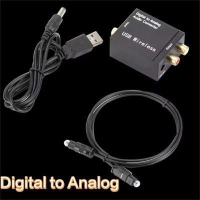 Bluetooth-compatible Digital to Analog Audio Converter Adapter Amplifier Decoder Optical Fiber Coaxial Signal Analog DAC Spdif