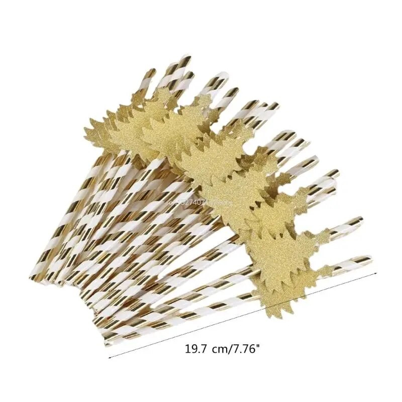 30 komada slamki za božićno drvce Ukrasi od papirnatih slamki za piće koje se mogu reciklirati Prugaste slamke od papira Potrepštine za zabave Izdržljive