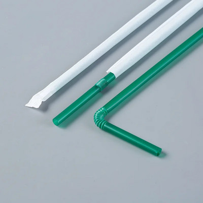 300 komada šarenih jednokratnih plastičnih zakrivljenih slamki dugih 8 inča, višebojnih duginih slamki, dodaci za piće za party barove