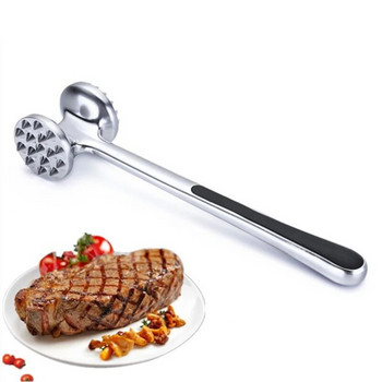 Професионален чук от неръждаема стомана Tenderize Meat Hammer Двустранна пържола Телешко свинско месо Омекотяващ пестик Кухненски инструмент за готвене