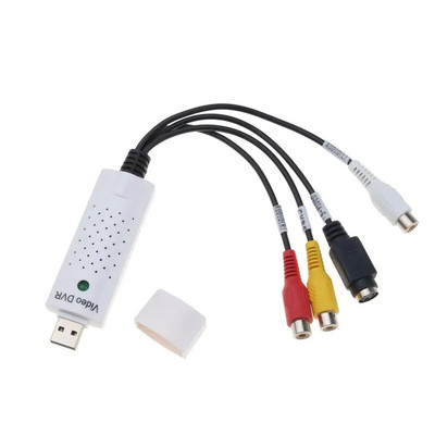 Nešiojamasis USB 2.0 vaizdo įrašymo kortelių adapteris TV DVD VHS garso įrašymo S-video USB keitiklis, skirtas Windows XP/7/8/10
